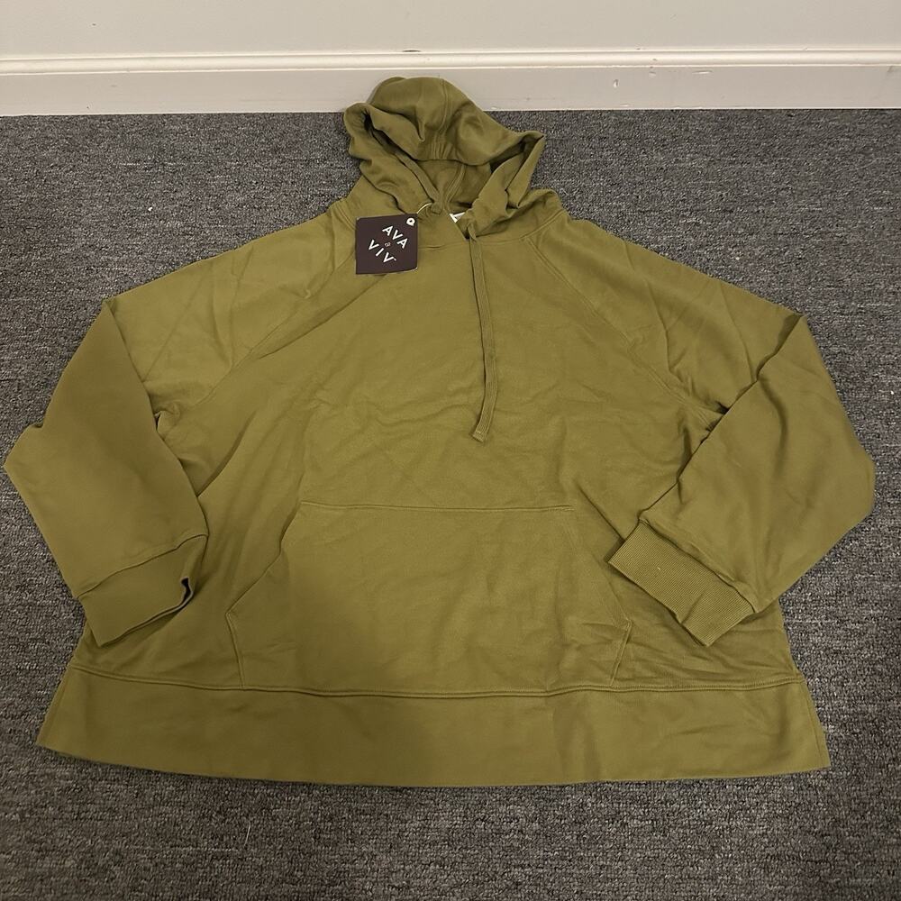 Ava & Viv Womens Green Hoodie size 1X NWT